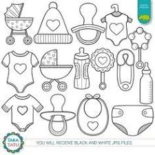 Baby Shower Baby Bottle Clipart Black And White Baby Shower Digital Stamp Pack Black And White Clipart Etsy In 2020 Baby Clip Art Baby Shower Clipart Digital Stamps