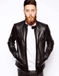 162 Asos Brand Leather Biker Jacket Black Leather Bomber Jacket Leather Jacket Men Mens Leather Jacket Biker