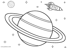 Saturn coloring page to color, print or download. Printable Planet Coloring Pages For Kids