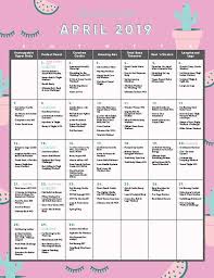 Your April Workout Calendar Blogilates Workout Calendar Blogilates Month Workout