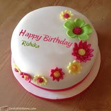 Happy Birthday Cake For Himanshu Rishika Name Card Birthday Cake With Flowers Happy Birthday Cake Pictures Birthday Cake Writing
