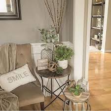 12 Farmhouse Spring Decor Ideas To Consider Godiygo Com Table Decor Living Room Side Table Decor Farm House Living Room