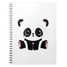 Black And White Cute Baby Panda Drawing Cute Baby Panda Notebook Zazzle Com In 2020 Panda Craft Cute Notebooks Baby Panda