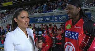 Chris Gayle Claims Channel Nine Reporter Mel Mclaughlin Was Expecting His Controversial Don T Blush Baby Interview Daily Mail Online But the difference is that he felt it as normal but here mclaughlin didn't feel so. daily mail