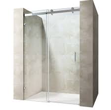 Durovin Bathrooms Frameless Sliding Door For Shower Enclosure 8mm Thick Transparent Safety Glass 1350 X 1950 Mm Wxh Side Aluminium Bracket Mount Amazon Co Uk Diy Tools