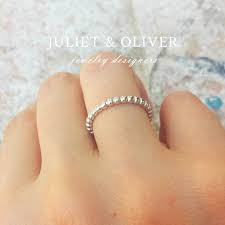 Beaded Wedding Band In White Gold The Mozaic Ring Plain Silver Rings Vintage Style Engagement Rings Beaded Wedding