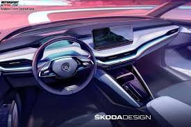 All details and specs of the skoda enyaq iv 80 (2021). Skoda Enyaq Iv 2021 Interieur In Designskizzen Enthullt
