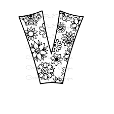 Letter V Alphabet Flowers Svg Jpeg Png Pdf Use With Silhouette Studio And Cricut Design Space Commercial Use Adul V Alphabet Letter V Coloring Pages