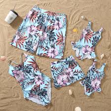 Outfit for mother daughter, some moments are precious and we can beautiful watercolor floral print on these mommy and me matching swimsuits. Mommy And Me One Piece Matching Swimwear Parent Child Family Matching Printed Swimsuit Father Son Bathing Suits Shopee Philippines