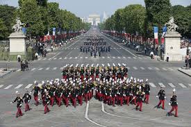 Cadets Of The Saint Cyr Special Military School Ecole Speciale Militaire De Saint Cyr Marching Down The Champ Defile 14 Juillet Ile De France Armee Francaise