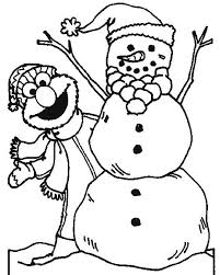 Elmo With Snowman In Winter Coloring Pages Snowman Coloring Pages Elmo Coloring Pages Christmas Coloring Pages