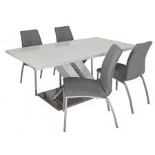 White gloss dining table and chairs argos. Argos Product Support For Argos Home Belvoir White Gloss Dining Table 4 Grey Chairs 845 9093