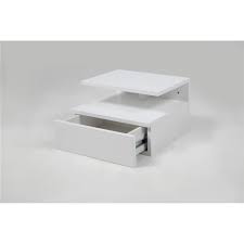 La table de chevet linate se caractérise par son coloris blanc brillant associé à la couleur chêne foncé qui s'harmonise magnifiquement avec les autres de la collection linate, le chevet suspendu linate est l'élément indispensable des intérieurs modernes. Table De Nuit A Suspendre Ashlan En Bois Blanc Laque Cdiscount Maison