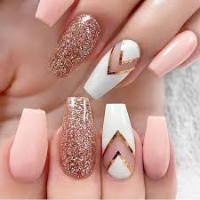 Baby Pink Rose Gold Glitter Nails Rose Gold Nails Glitter Gold Glitter Nails Rose Gold Nails
