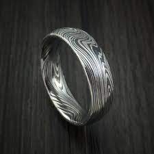 Marbled Kuro Damascus Steel Ring Custom Made Wedding Band Etsy Damascus Steel Ring Mens Wedding Rings Platinum Wedding Rings