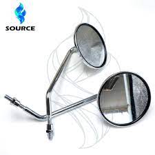 One Pair Universal Motorcycle Mirrors Accessories Side Mirror Round Mirror Motorcycle Long Stem Chrome Motorcycle Mirrors Motorcycle Accessories Round Mirrors