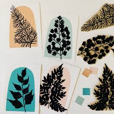 Wood Fern Handprinted Linocut Print Anna Tovar Linocut Prints Linocut Art Linocut