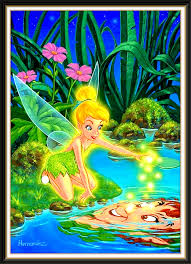 Tinkerbell W Peter Pan Reflection Disney Fine Art Disney Pop Art Disney Art