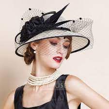 Us 63 00 Ladies Nice Romantic Vintage Artistic Cambric With Tulle Fascinators Kentucky Derby Hats Tea Party Hats Jj S House Elegant Hats Fancy Hats Derby Hats
