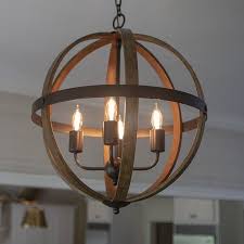 Mason Metal And Wood 4 Light Orb Pendant Walmart Com Wood Chandelier Orb Chandelier Decor Therapy