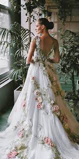 Embroidered Fairytale Wedding Dress Fancy Wedding Dresses Floral Wedding Dress Fantasy Wedding Dresses