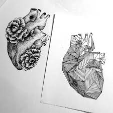 Not So Sure About The Geometric Heart But I Love The Flowers On The Other Anatomisches Herz Tattoo Geometrisches Tattoo Tattoo Kunstler