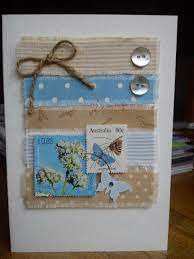 4.5 out of 5 stars. Handmade Card Made With Fabrics Buttons Used Postage Stamps Postage Stamps Crafts Handmade Craft Cards Handmade Stamps