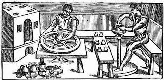Eb1911 Ceramics Fig 5 Two Forms Of Italian Potter S Wheels Jpg Ancient Greek Pottery Greek Pottery Ceramics