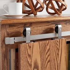 Oil rubbed bronze, brushed nickel, polished brass, chrome Signature Hardware Battista 24 In Steel Cabinet Barn Door Hardware In Stainless Steel 441288 Ferguson