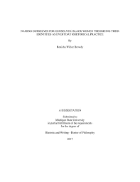 Velg blant mange lignende scener. Naming Ourselves For Ourselves Black Women Theorizing Their Identities As Everyday Rhetorical Practice By Ronisha Witlee Browd