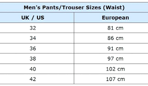 Logical European Men Size Conversion Chart Measurement Chart