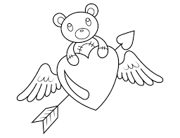 ✓ free for commercial use ✓ high quality images. Printable Teddy Bear With Heart Arrow Coloring Page