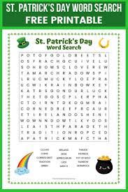 St Patrick S Day Word Search Free Printable Worksheet Packed With 15 Words To Find St Patrick S Day Words St Patrick Day Activities Free Printable Worksheets