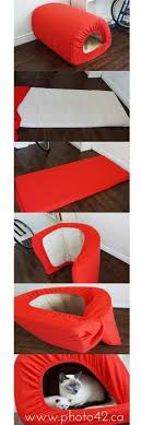 This Is 1 Minute Cat Bed Made From Ikea S Len Fitted Sheet Ikea S Vyssa Slummer Mattress I Decided To Make The Bed Th Diy Cat Bed Diy Dog Stuff Diy Dog Bed