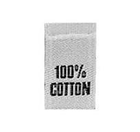 "100% Cotton" Woven Label - White - 10