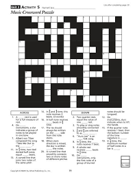 Review the answers to the crossword puzzle. Unit 3 Activity 5 Name Cl