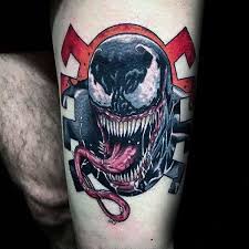 As a form of body painting , temporary tattoos can be drawn, painted, airbrushed, or needled in the same way as permanent tattoos, but with an ink which dissolves in the blood within 6 months. 60 Venom Tattoo Designs Fur Manner Marvel Ink Ideen Mann Stil Tattoo Tattoos Marvel Tattoos Venom Tattoo