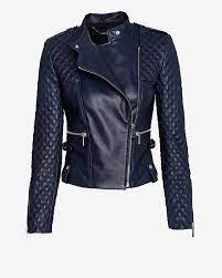 Barbara Bui Exclusive Moto Leather Jacket Navy Leather Jacket Clothes Design Leather Moto Jacket