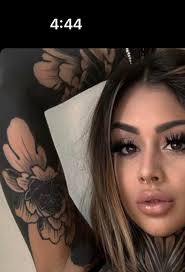 Progress shot from Stephy Inks..Nice snap of her blackout sleeve with  unique orchid floral negatives🩷🖤…One more big session to go!