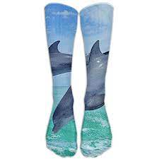 New Common Bottlenose Dolphin Knee High Graduated Compression Socks For Women And Men Travel Medical Compression Socks Common Bottlenose Dolphin Flight Socks