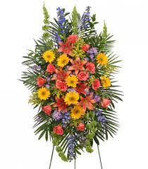 Maybe you would like to learn more about one of these? Vibrant Floral Expression Standing Funeral Spray In Charlotte Nc Fashion Flowers Gifts Gourmet