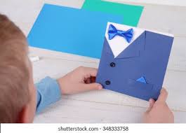 It is always just really nice to send someone a quick note to let them know that you have them in. Child Making Greeting Card Father Handmade Stock Photo Edit Now 348333758