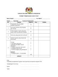 Kursus diploma pembantu perubatan case clerking nama pelatih. Format Markah Case Study