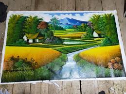 Lukisan pemandangan menggunakan pensil warna. 23 Foto Lukisan Pemandangan Alam Foto Pemandangan Hd