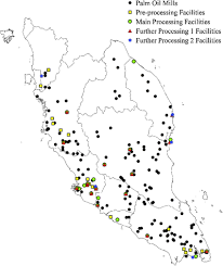 In 2020, malaysia accounted for 25.8% and 34.3% of world's palm oil production and exports, respectively. Location Of Palm Oil Mills And Processing Facilities In Peninsular Download Scientific Diagram