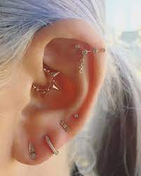 Granulated Triple Spike Ring Shop This Look From Maria Tash Ear Jewelry Earings Piercings Ear Piercings
