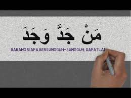La tahzan innallaha ma'ana bahasa arab tulisan latin dan. Kaligrafi Man Jadda Wajada Nusagates