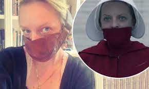 High quality handmaids tale gifts and merchandise. Elisabeth Moss Poses In A Handmaid S Tale Mask Daily Mail Online