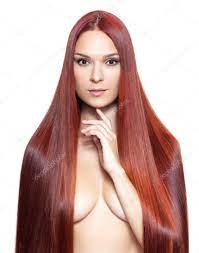Nude woman with long red hair Stock Photo by ©zastavkin 69875993