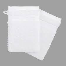 Un gant de toilette est une sorte de poche rectangulaire avec ou sans pouce, en tissu éponge parfois en tissu nid d'abeille dans laquelle on enfile une main et qui est destinée à l'hygiène du corps. Lot De 2 Gants De Toilette Vita Blanc Linge De Bain Eminza